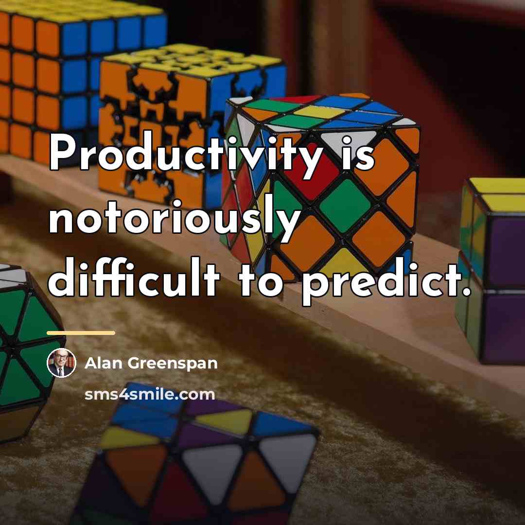 “Productivity is notoriously difficult to predict.…” quote by Alan Greenspan