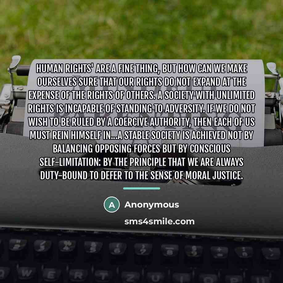 “Human rights' are a fine thing, but how can we…” quote by Anonymous