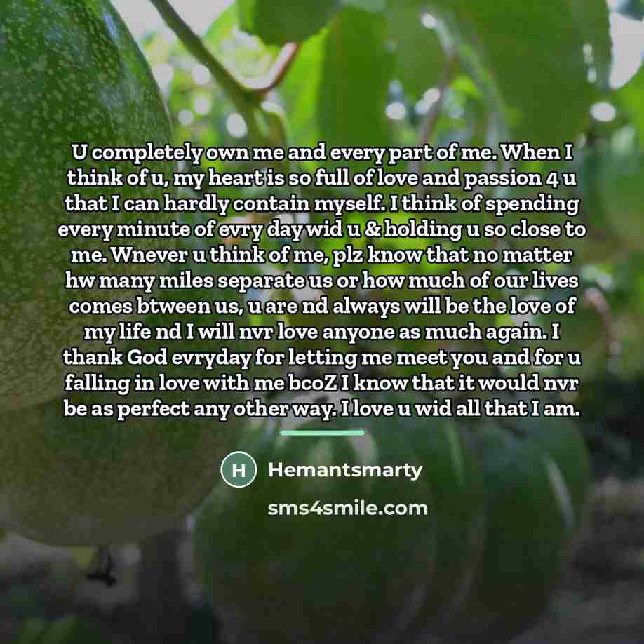 “U completely own me and every part of me. When…” quote by Hemantsmarty