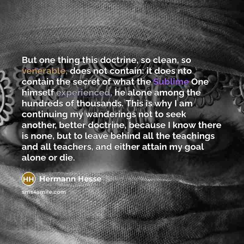 “But one thing this doctrine, so clean, so venerable, does…” quote by Hermann Hesse