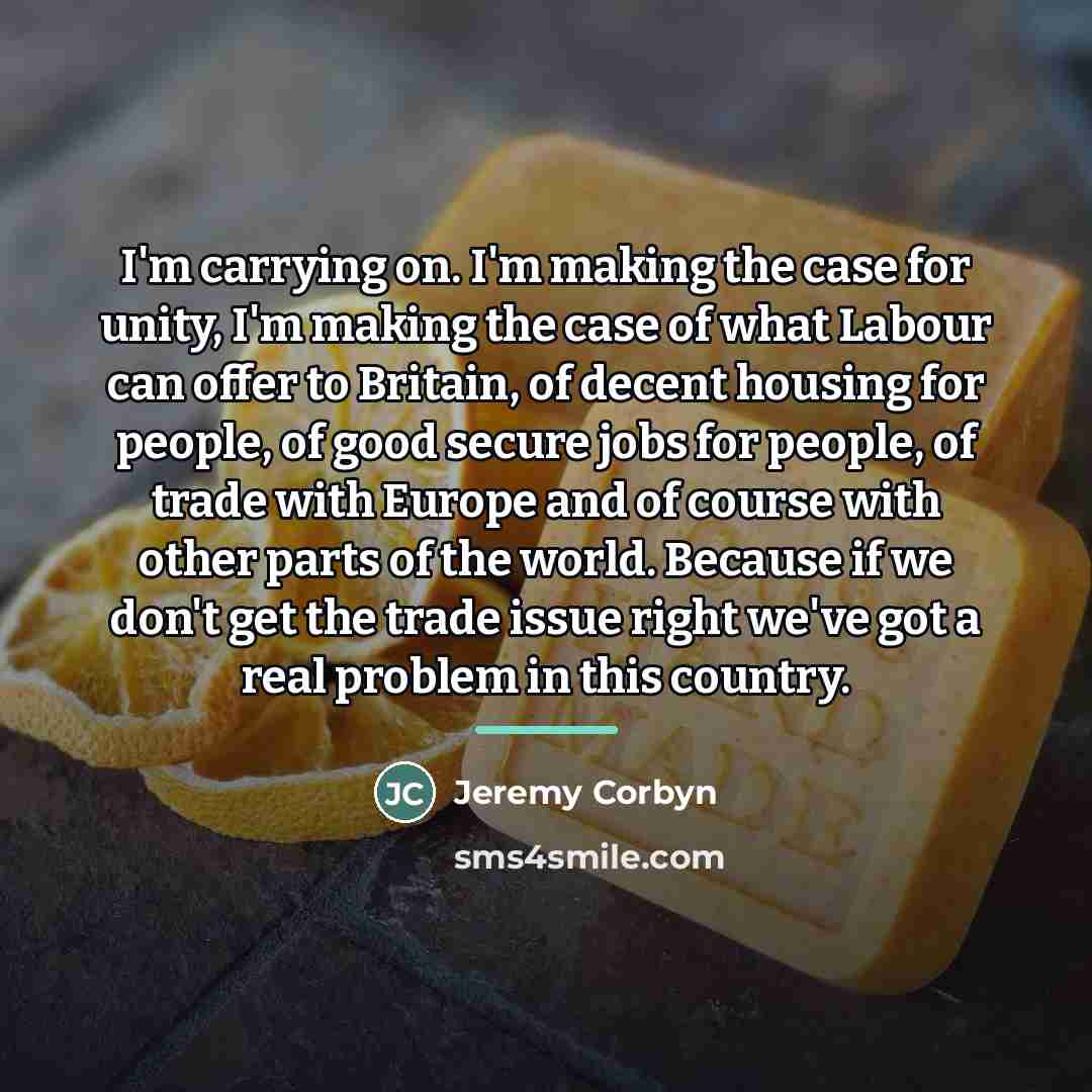 “I'm carrying on. I'm making the case for unity, I'm…” quote by Jeremy Corbyn