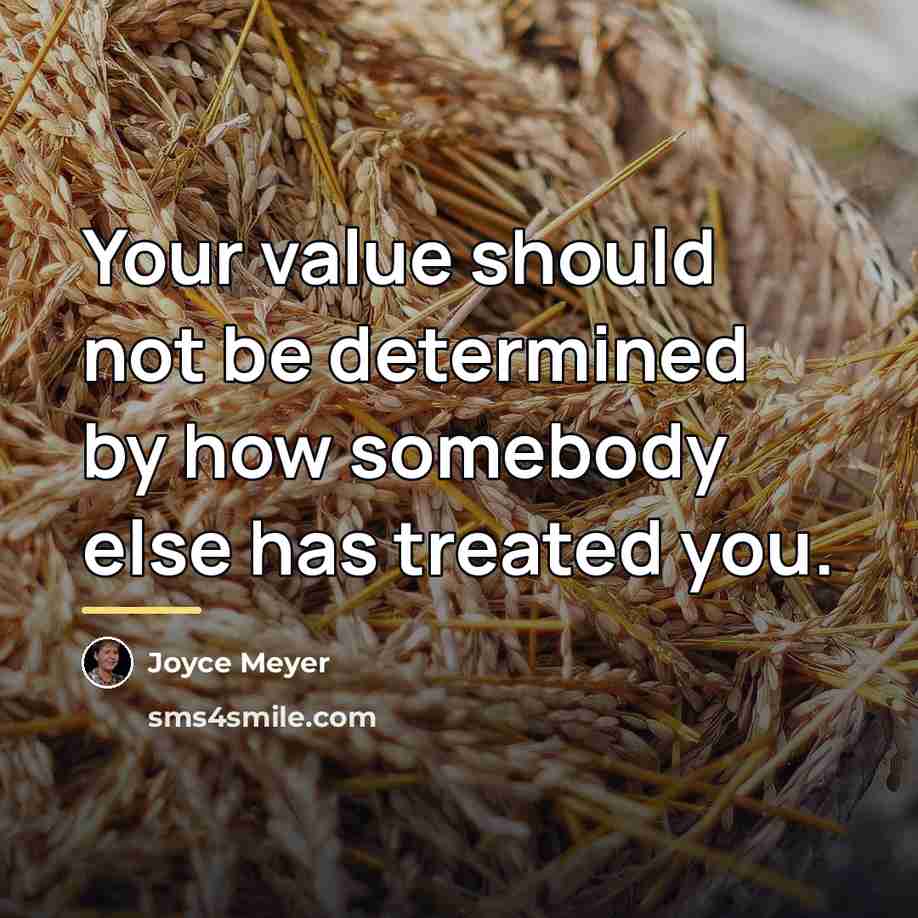 “Your value should not be determined by how somebody else…” quote by Joyce Meyer