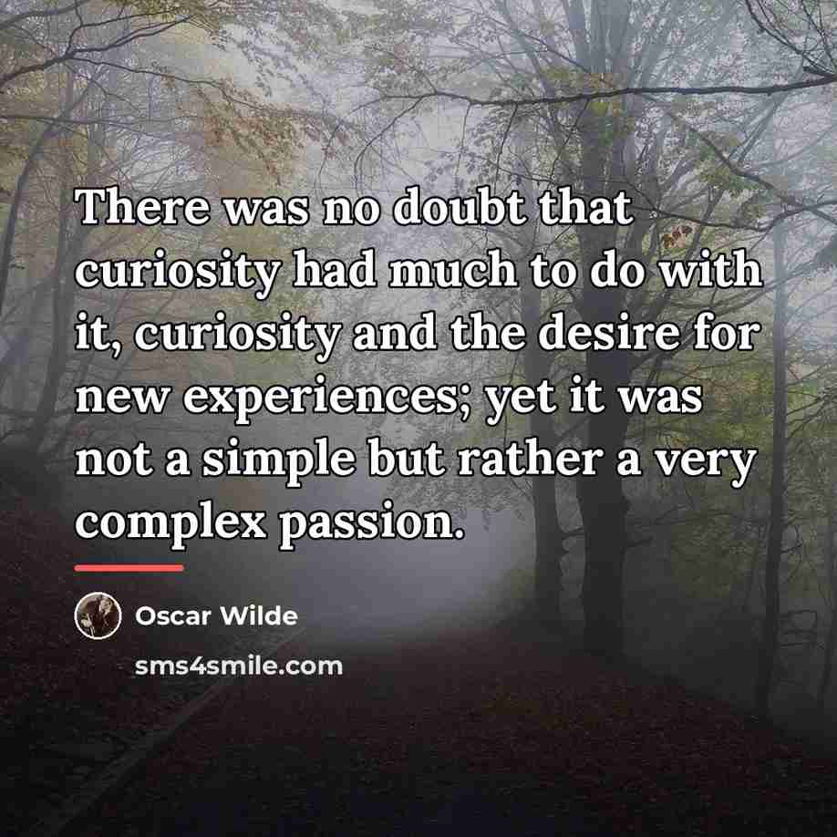 “There was no doubt that curiosity had much to do…” quote by Oscar Wilde