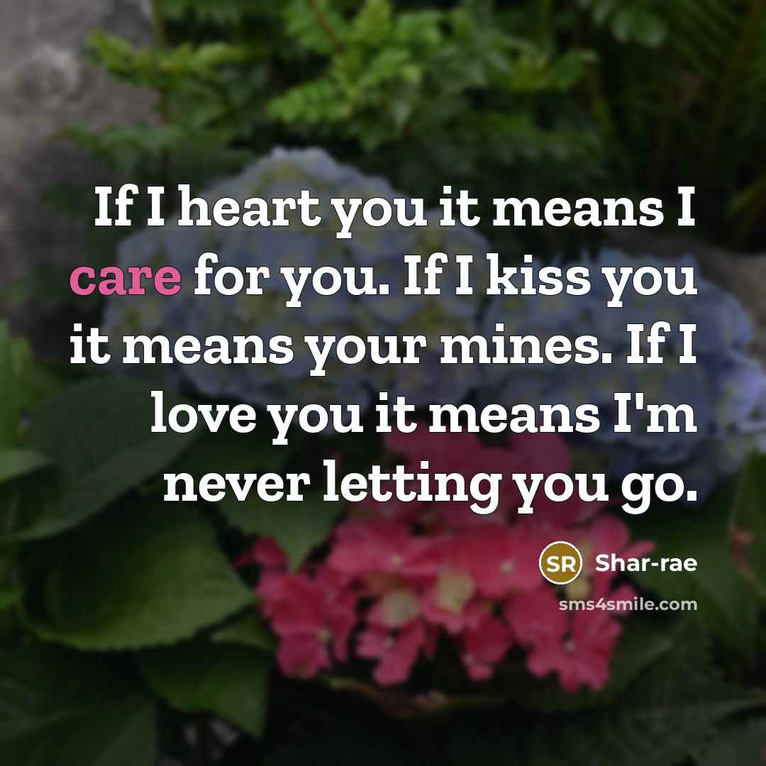 “If I heart you it means I care for you.…” quote by Shar-rae