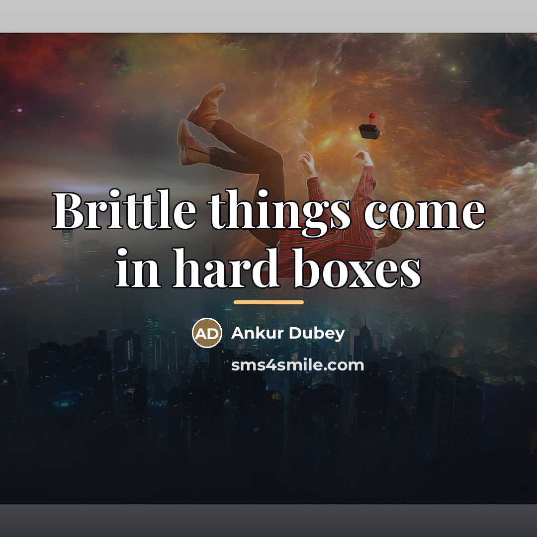 “Brittle things come in hard boxes…” quote by Ankur Dubey