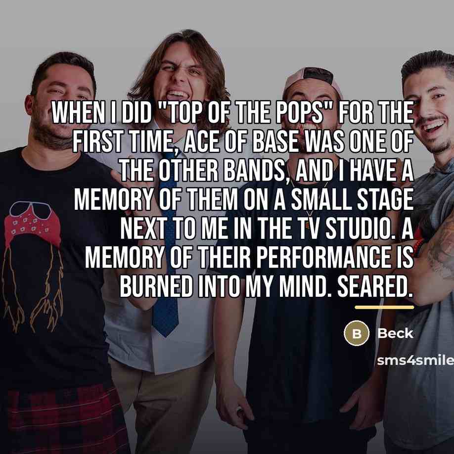 “When I did "Top of the Pops" for the first…” quote by Beck