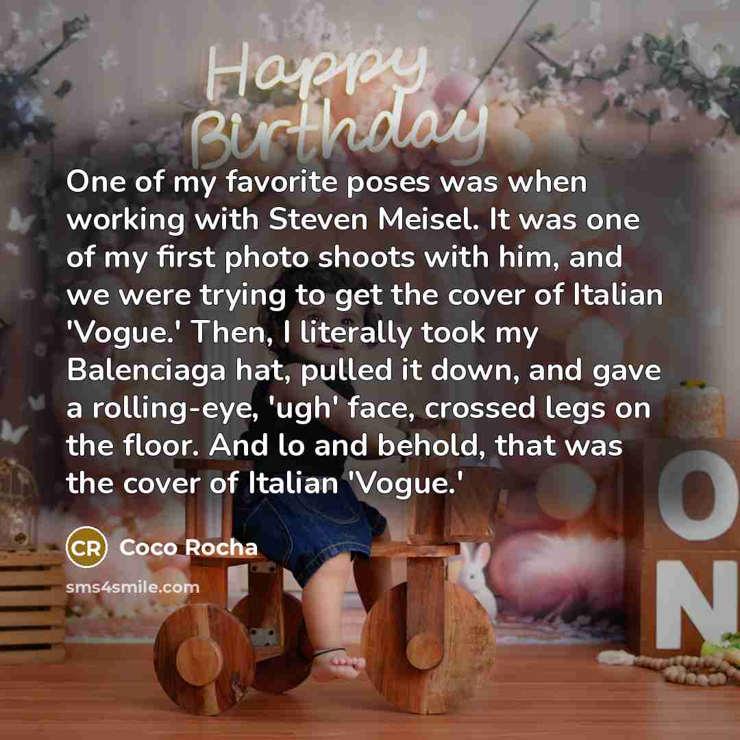 “One of my favorite poses was when working with Steven…” quote by Coco Rocha
