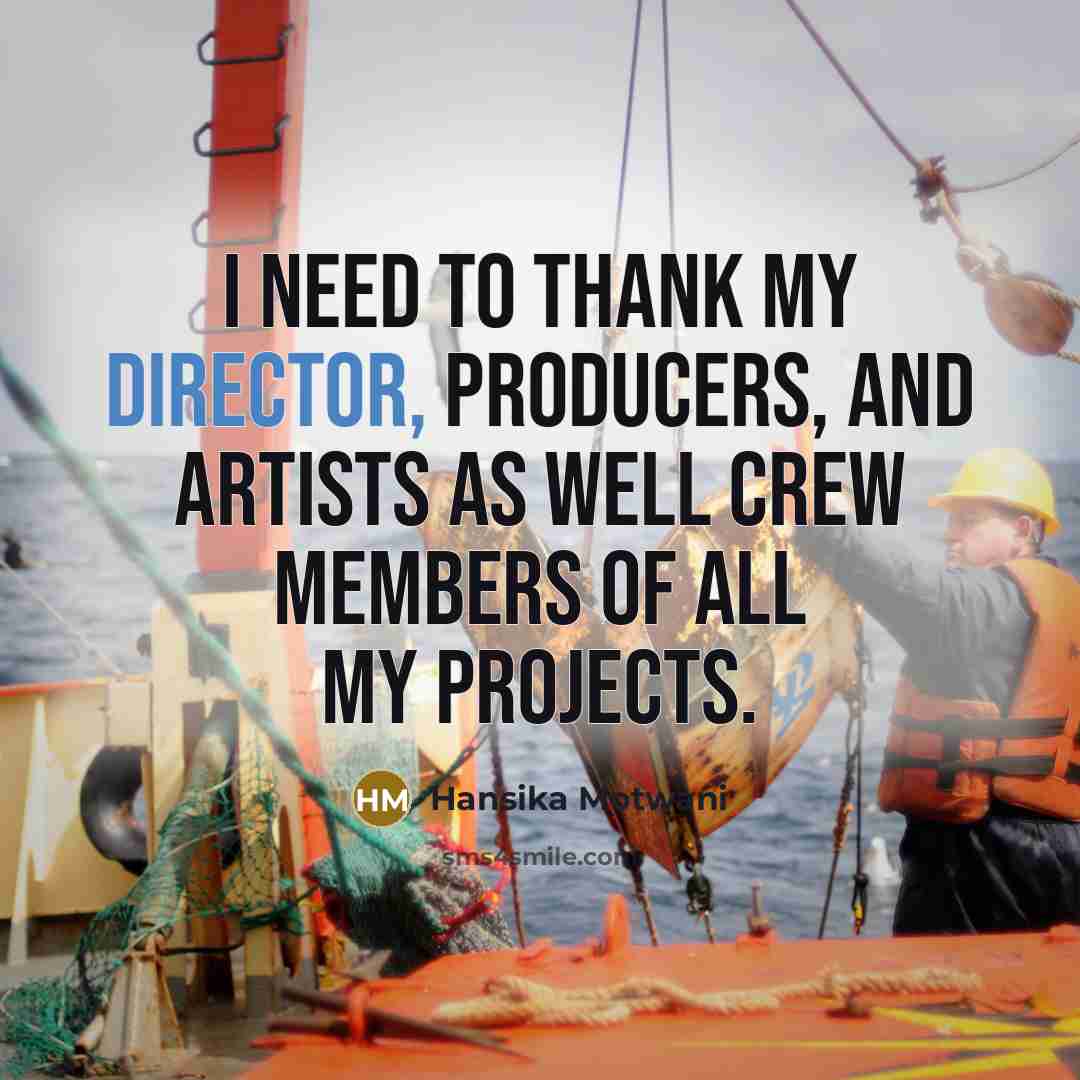 “I need to thank my director, producers, and artists as…” quote by Hansika Motwani