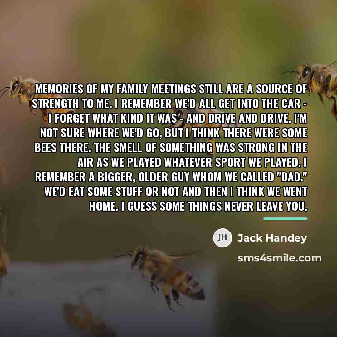 “MEMORIES OF MY FAMILY MEETINGS still are a source of…” quote by Jack Handey