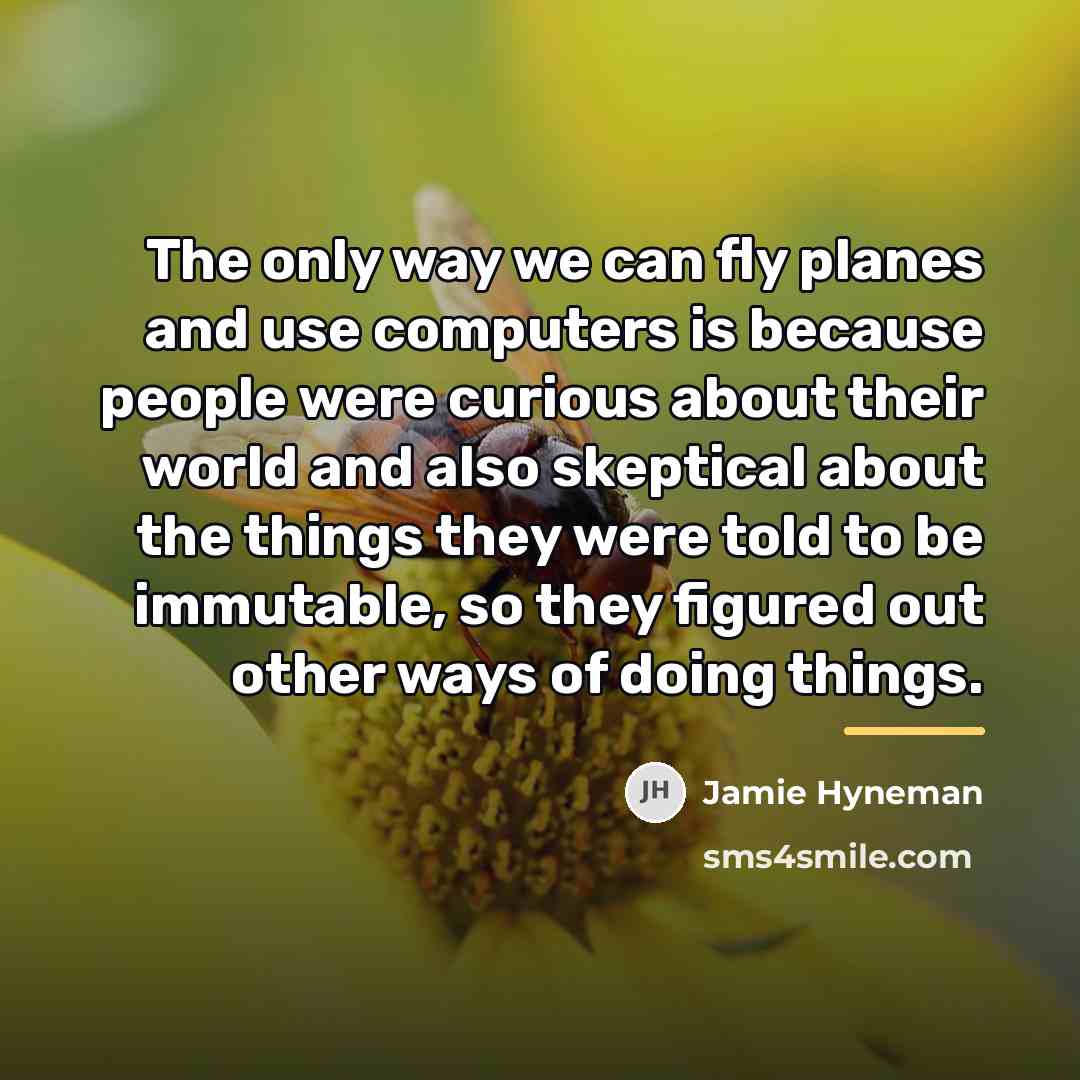 “The only way we can fly planes and use computers…” quote by Jamie Hyneman