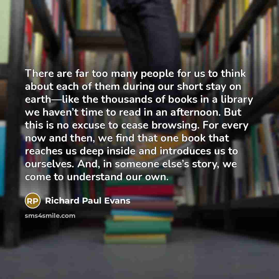 “There are far too many people for us to think…” quote by Richard Paul Evans
