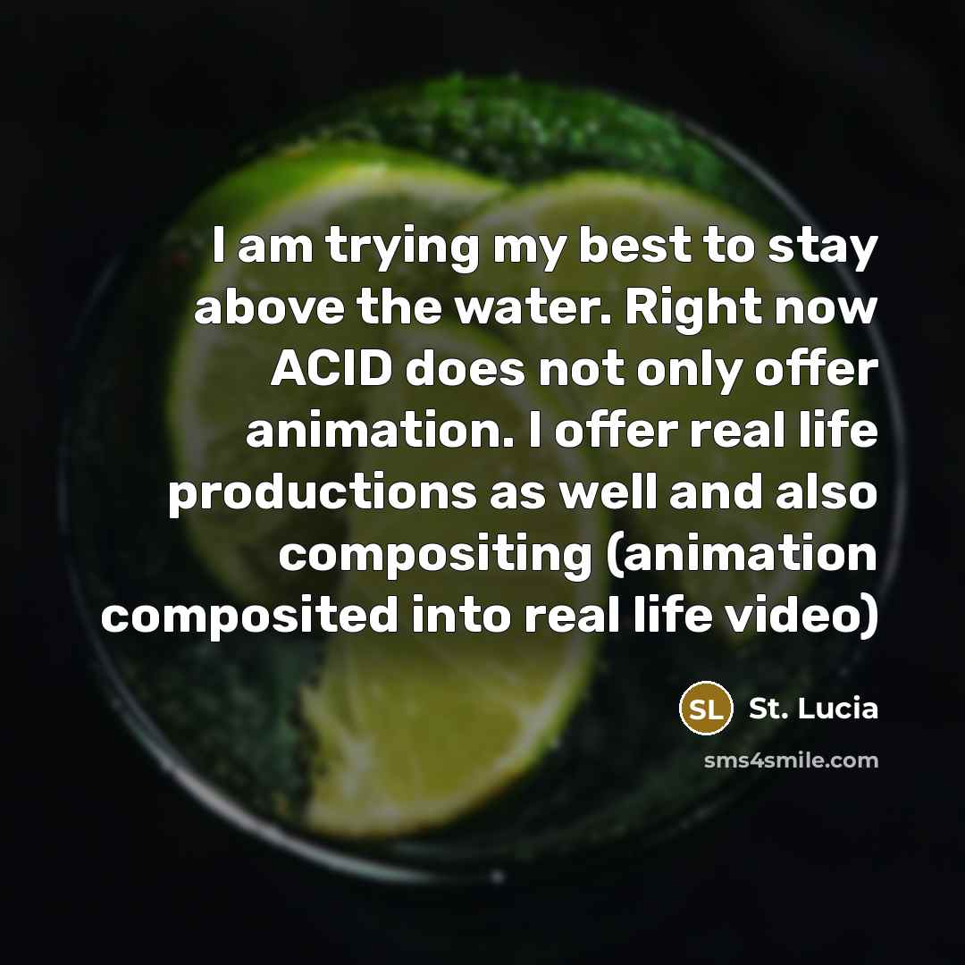 “I am trying my best to stay above the water.…” quote by St. Lucia