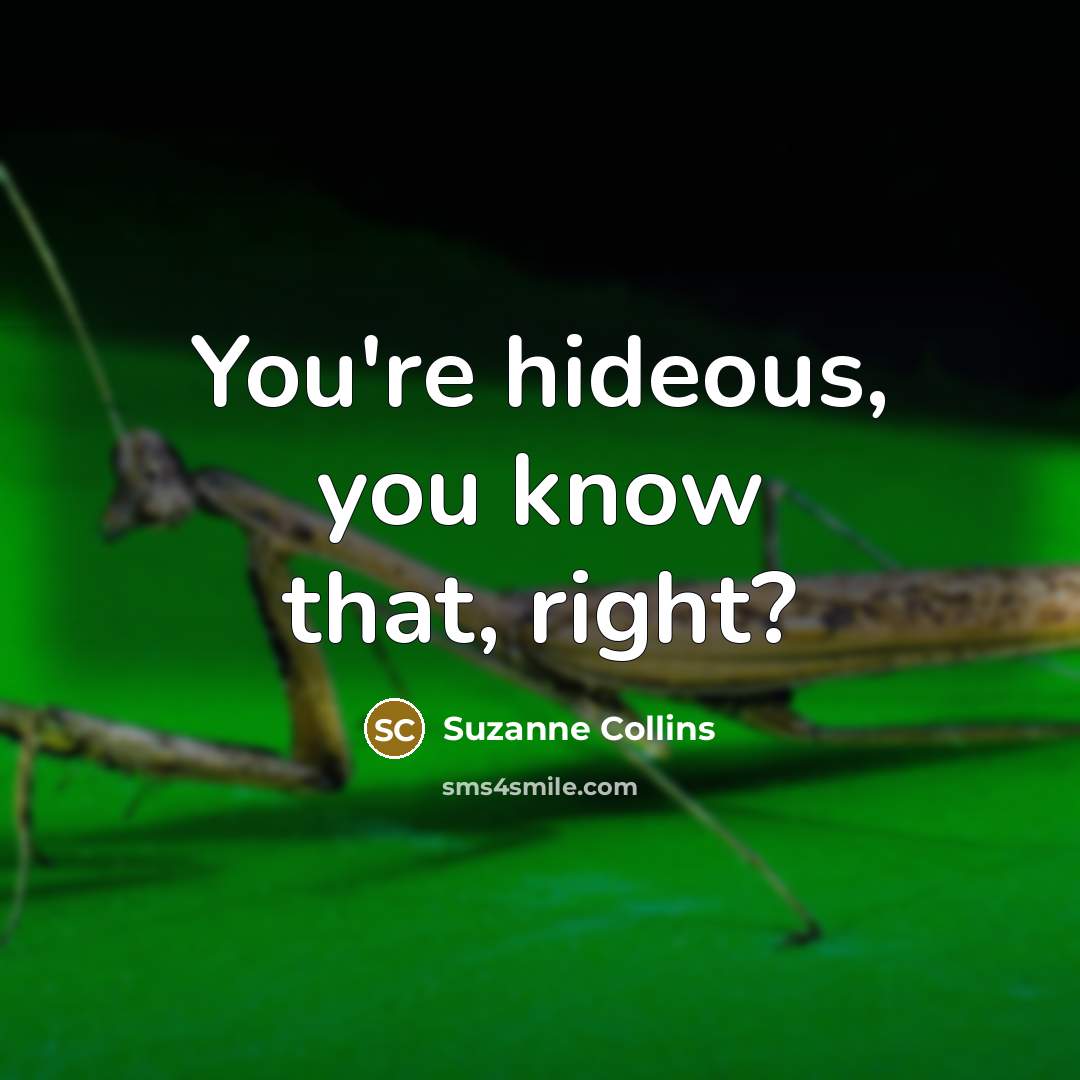 “You're hideous, you know that, right?…” quote by Suzanne Collins