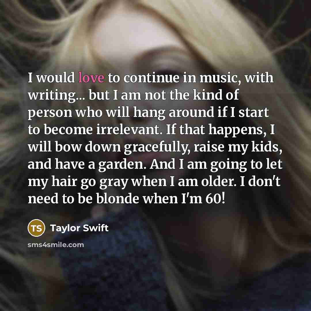 “I would love to continue in music, with writing... but…” quote by Taylor Swift