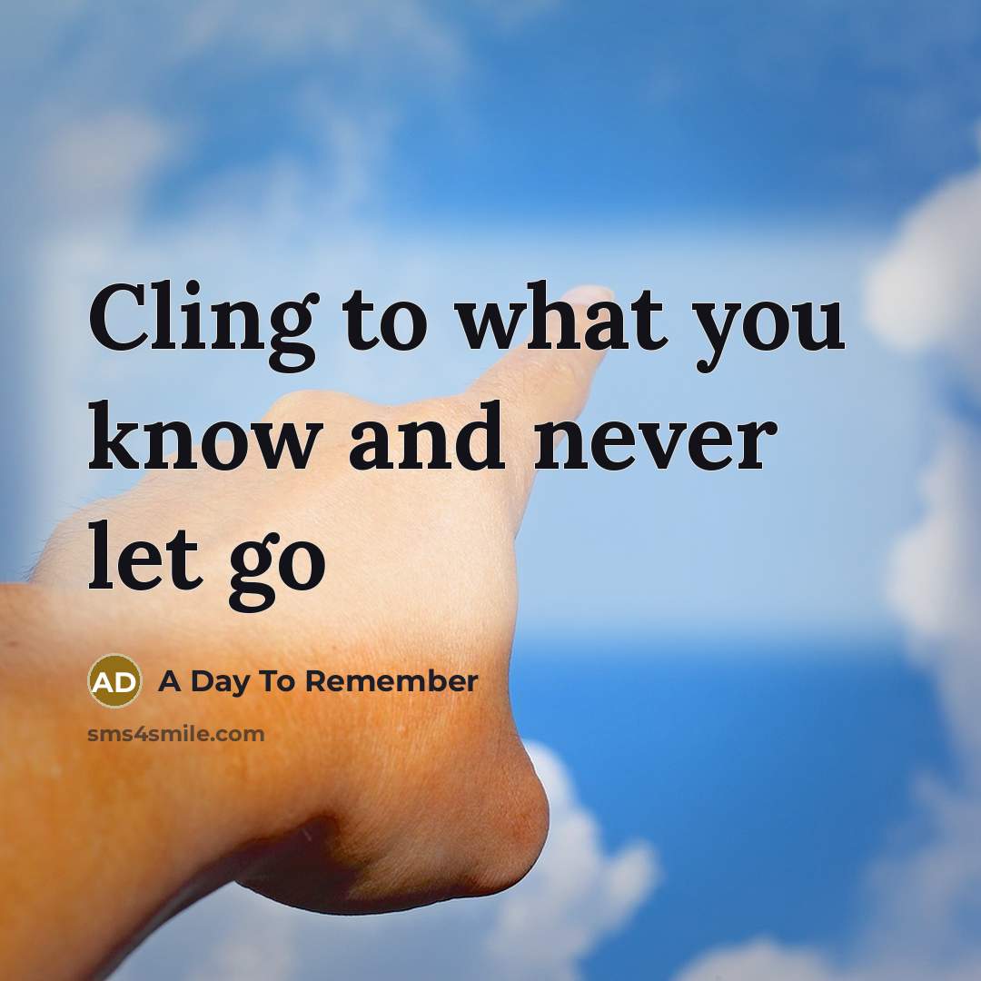 “Cling to what you know and never let go…” quote by A Day To Remember
