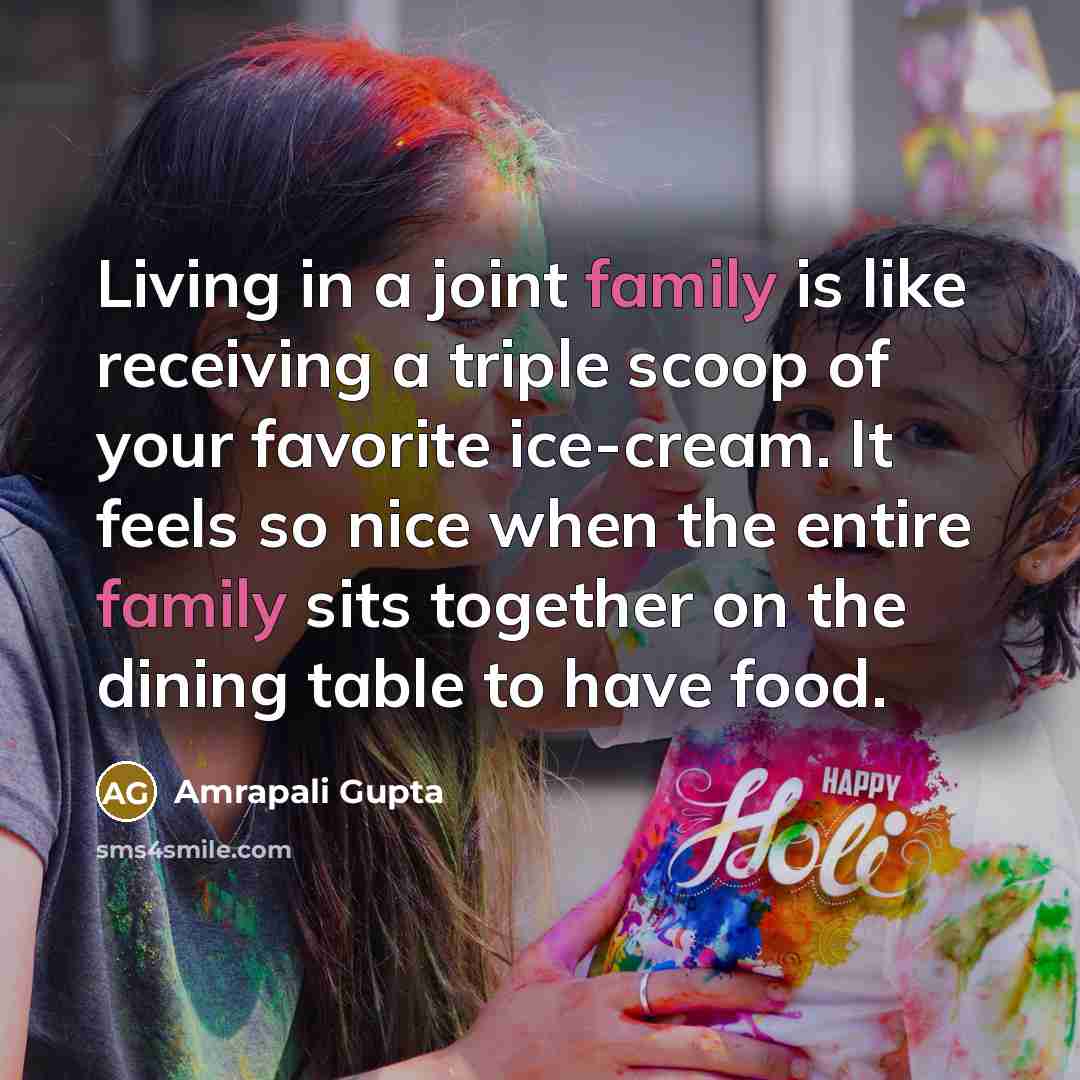 “Living in a joint family is like receiving a triple…” quote by Amrapali Gupta
