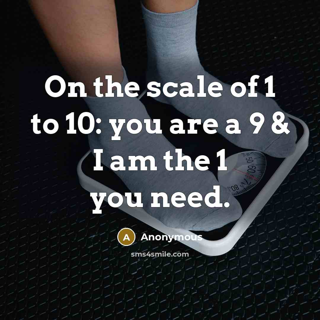 “On the scale of 1 to 10: you are a…” quote by Anonymous