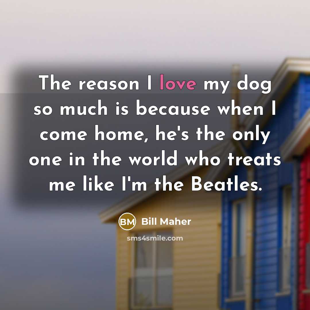 “The reason I love my dog so much is because…” quote by Bill Maher