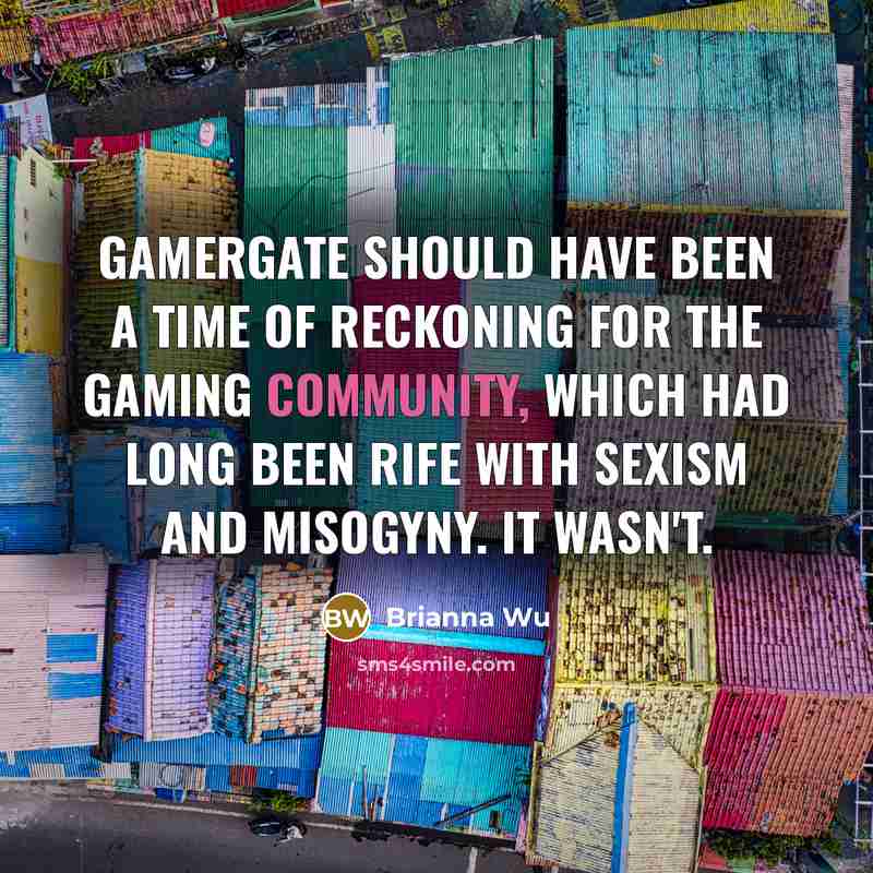 “Gamergate should have been a time of reckoning for the…” quote by Brianna Wu