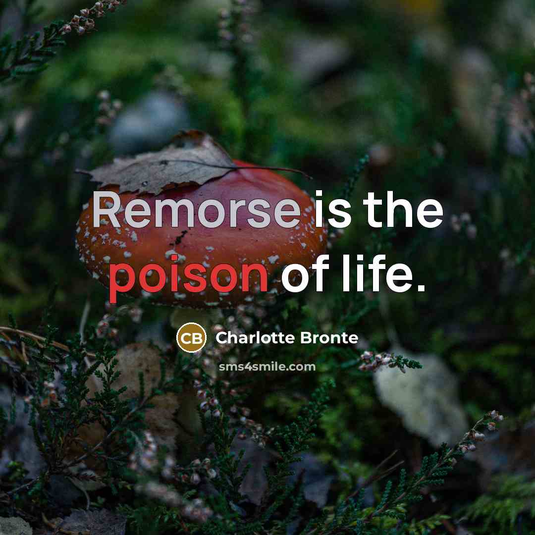 “Remorse is the poison of life.…” quote by Charlotte Bronte