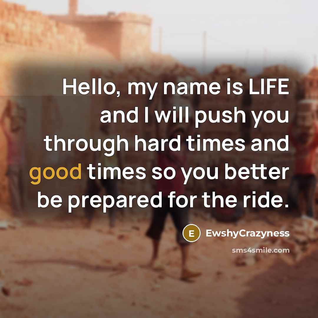 “Hello, my name is LIFE and I will push you through hard times and good times so you better be prepared for the ride.” quote by EwshyCrazyness