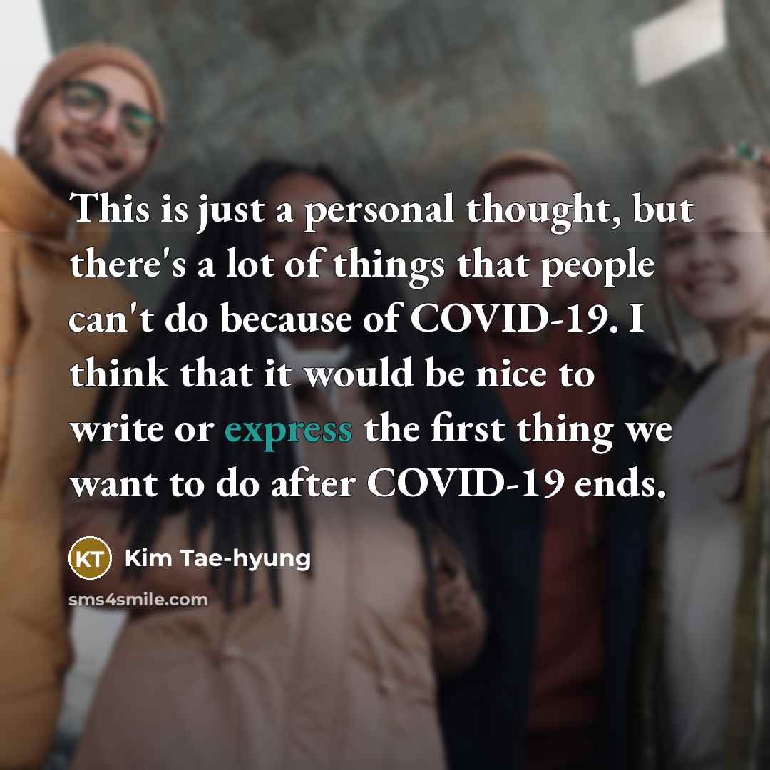 “This is just a personal thought, but there's a lot…” quote by Kim Tae-hyung