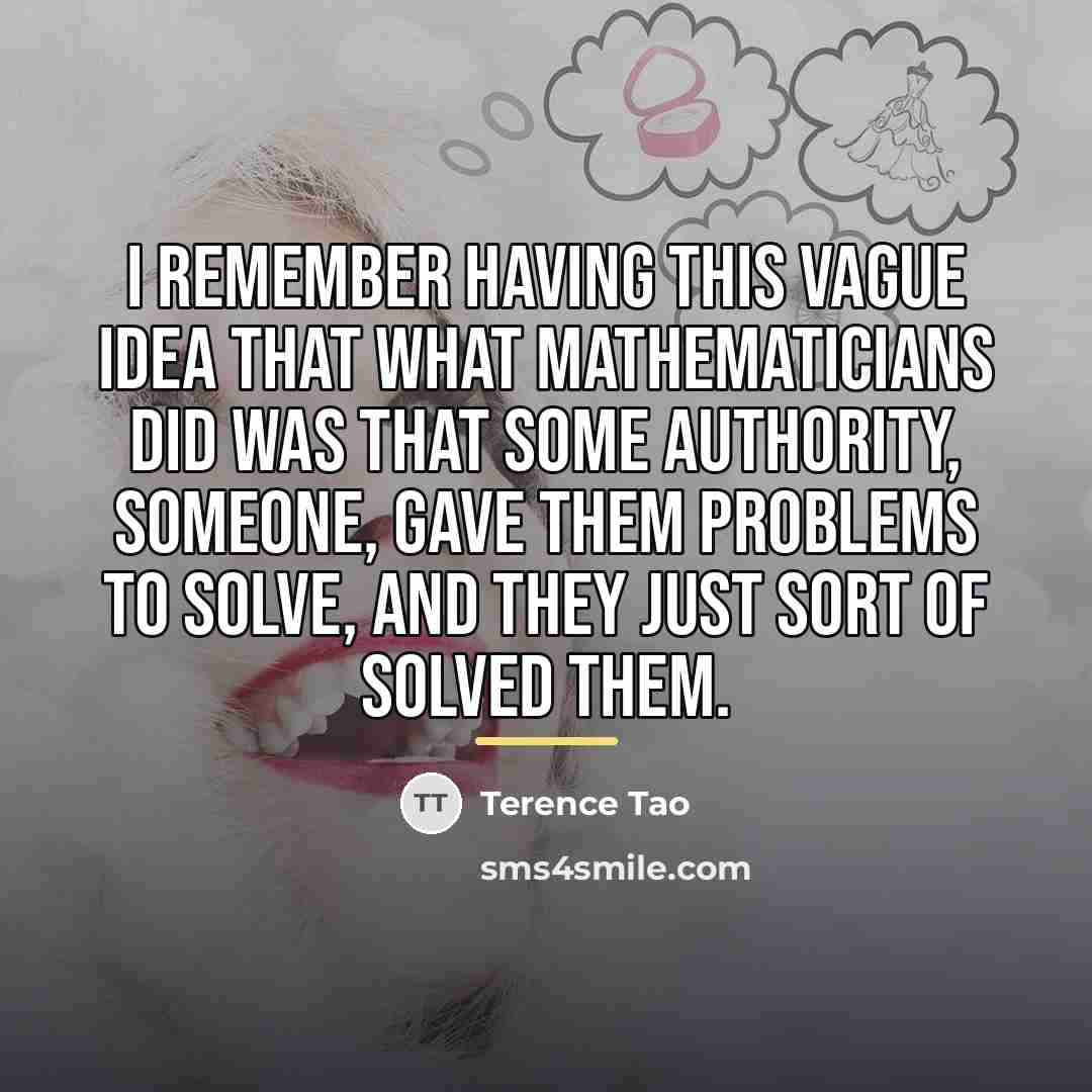 “I remember having this vague idea that what mathematicians did…” quote by Terence Tao