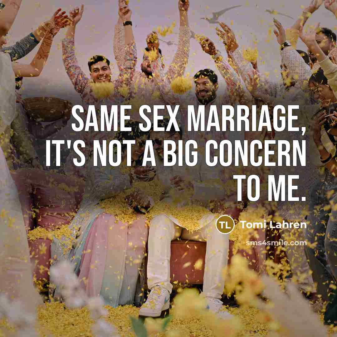 “Same sex marriage, it's not a big concern to me.…” quote by Tomi Lahren