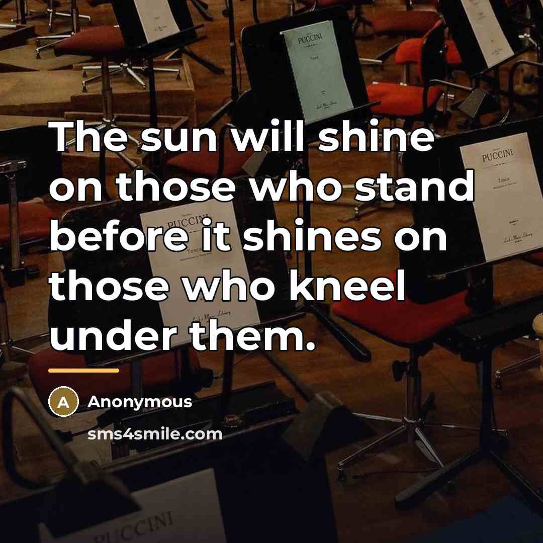 “The sun will shine on those who stand before it…” quote by Anonymous