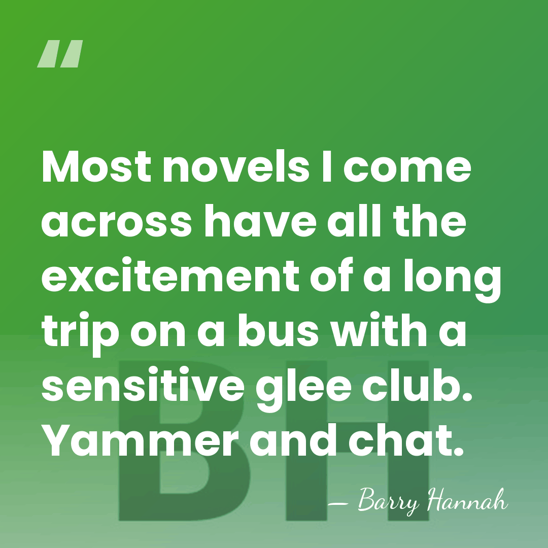 Most novels I come across have all the excitement of a long&hellip; - Barry Hannah