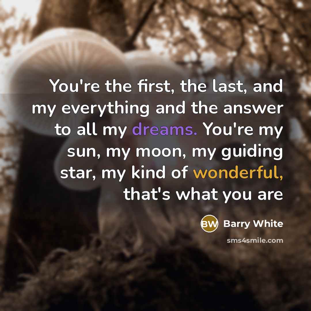 “You're the first, the last, and my everything and the…” quote by Barry White