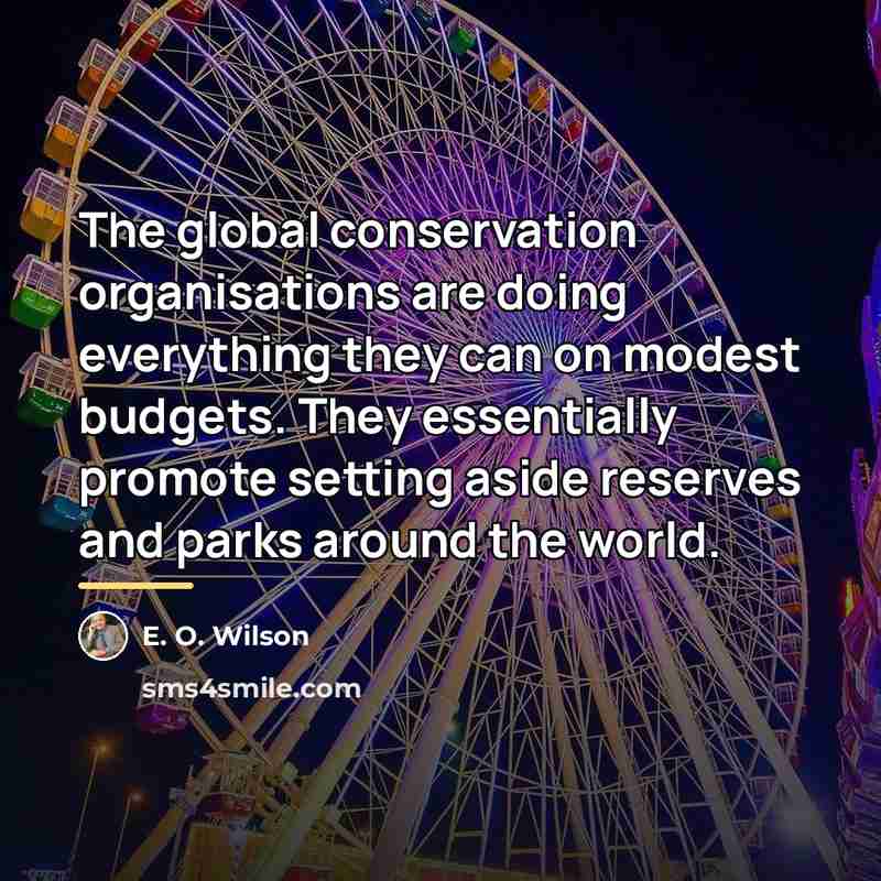 “The global conservation organisations are doing everything they can on…” quote by E. O. Wilson