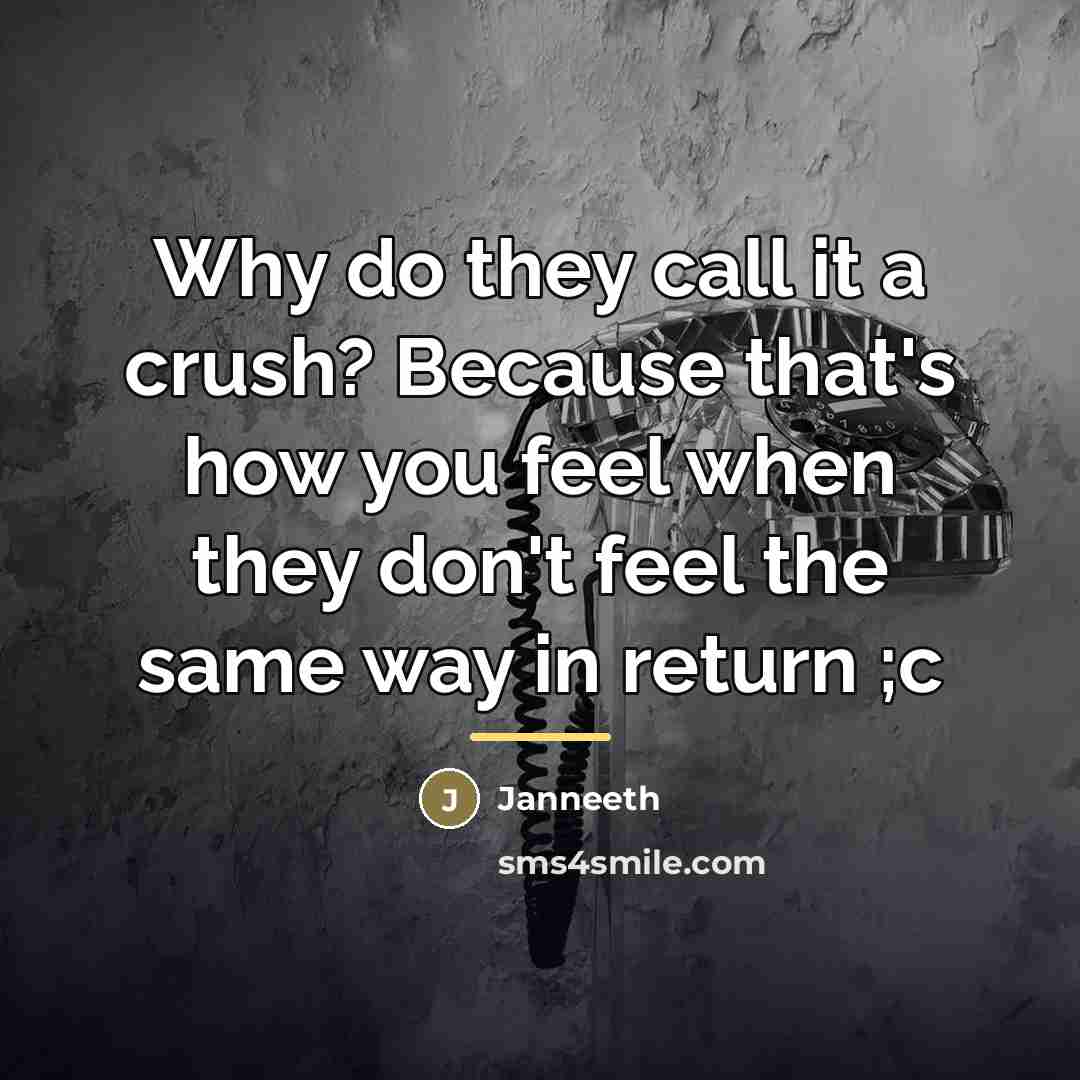 “Why do they call it a crush? Because that's how…” quote by Janneeth