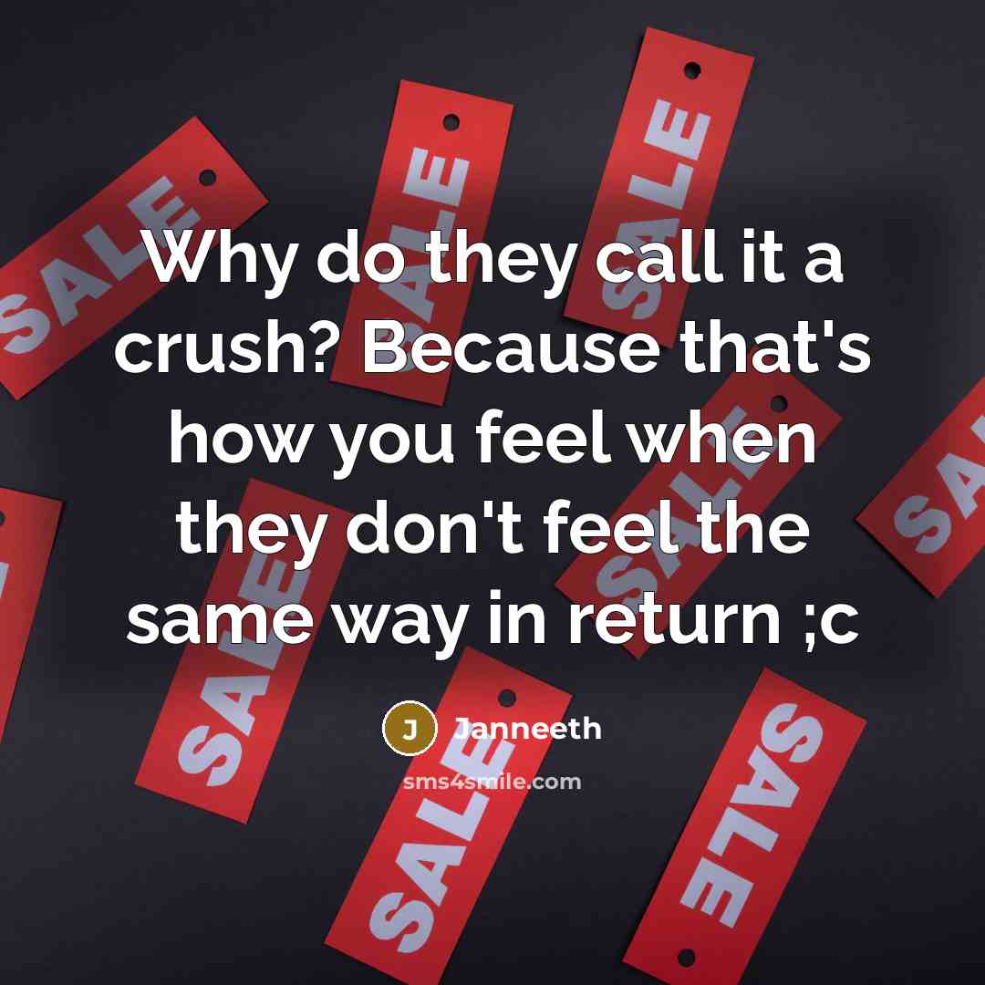 “Why do they call it a crush? Because that's how you feel when they don't feel the same way in return ;c” quote by Janneeth
