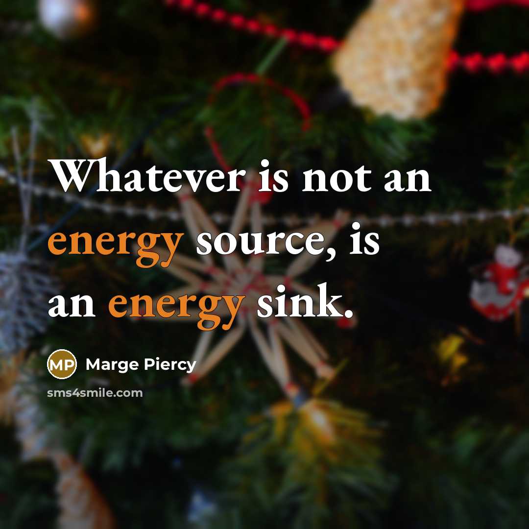 “Whatever is not an energy source, is an energy sink.…” quote by Marge Piercy
