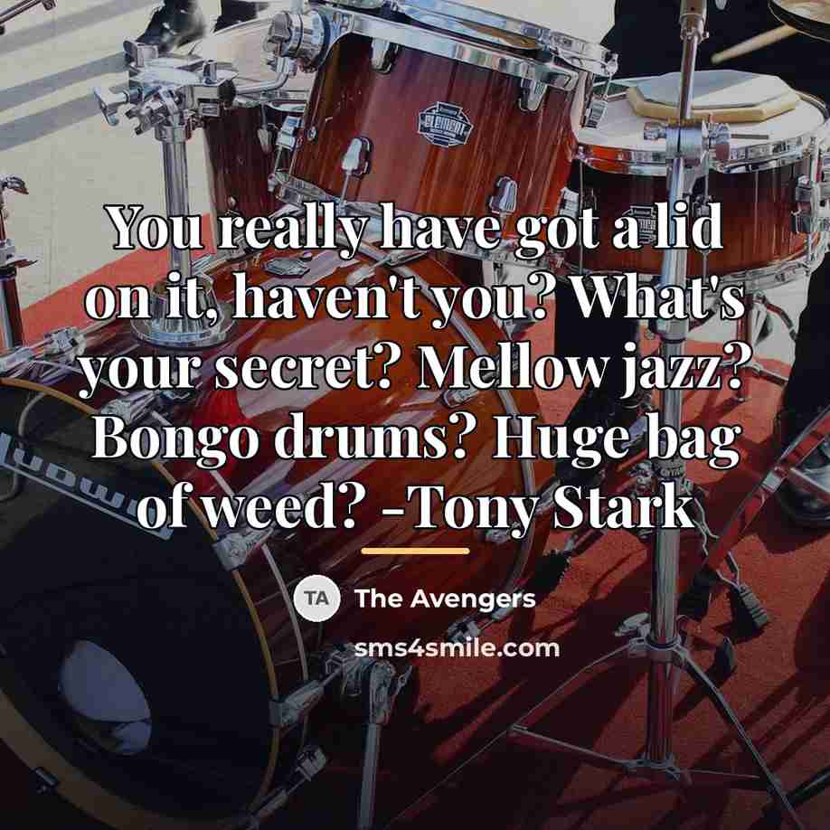 “You really have got a lid on it, haven't you?…” quote by The Avengers