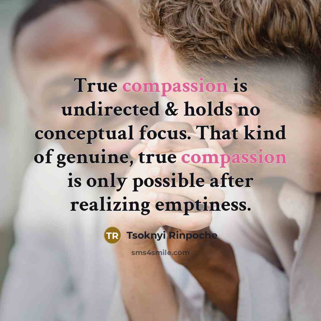 “True compassion is undirected & holds no conceptual focus. That…” quote by Tsoknyi Rinpoche