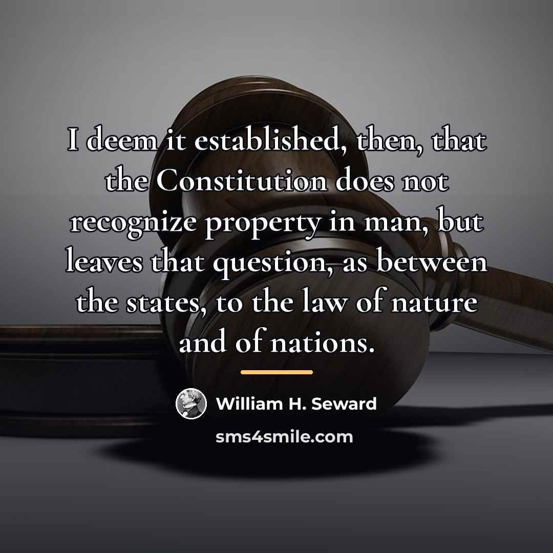 “I deem it established, then, that the Constitution does not…” quote by William H. Seward