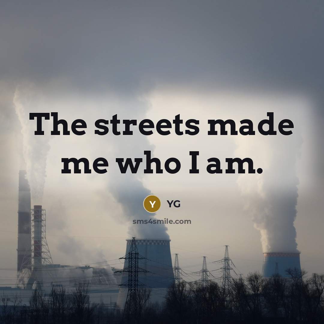 “The streets made me who I am.…” quote by YG