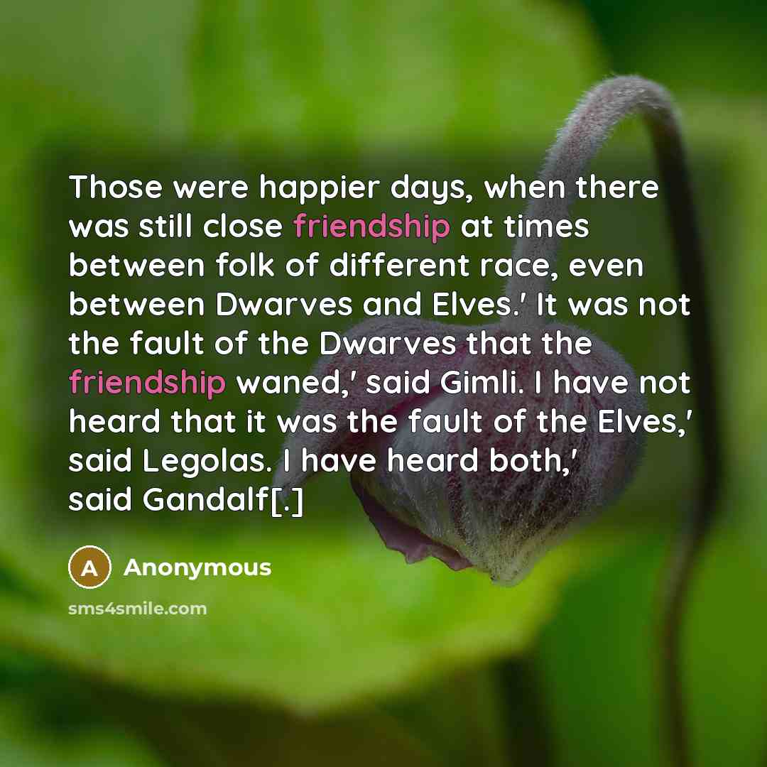 “Those were happier days, when there was still close friendship…” quote by Anonymous