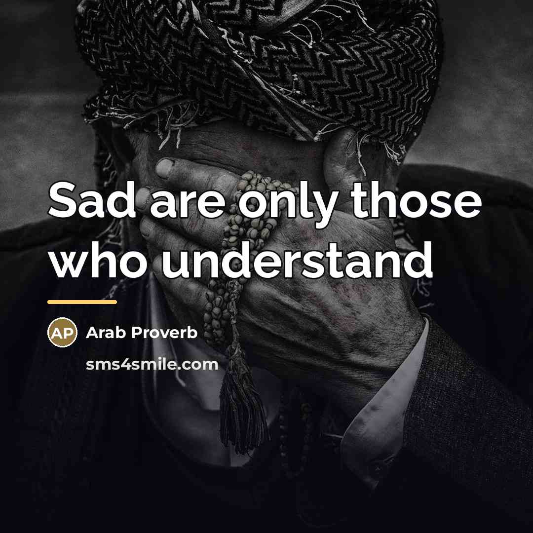 “Sad are only those who understand…” quote by Arab Proverb