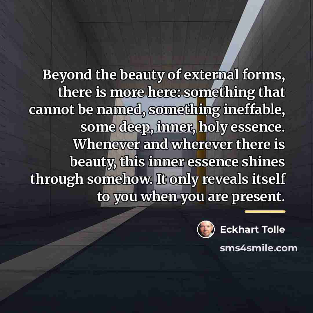 “Beyond the beauty of external forms, there is more here:…” quote by Eckhart Tolle