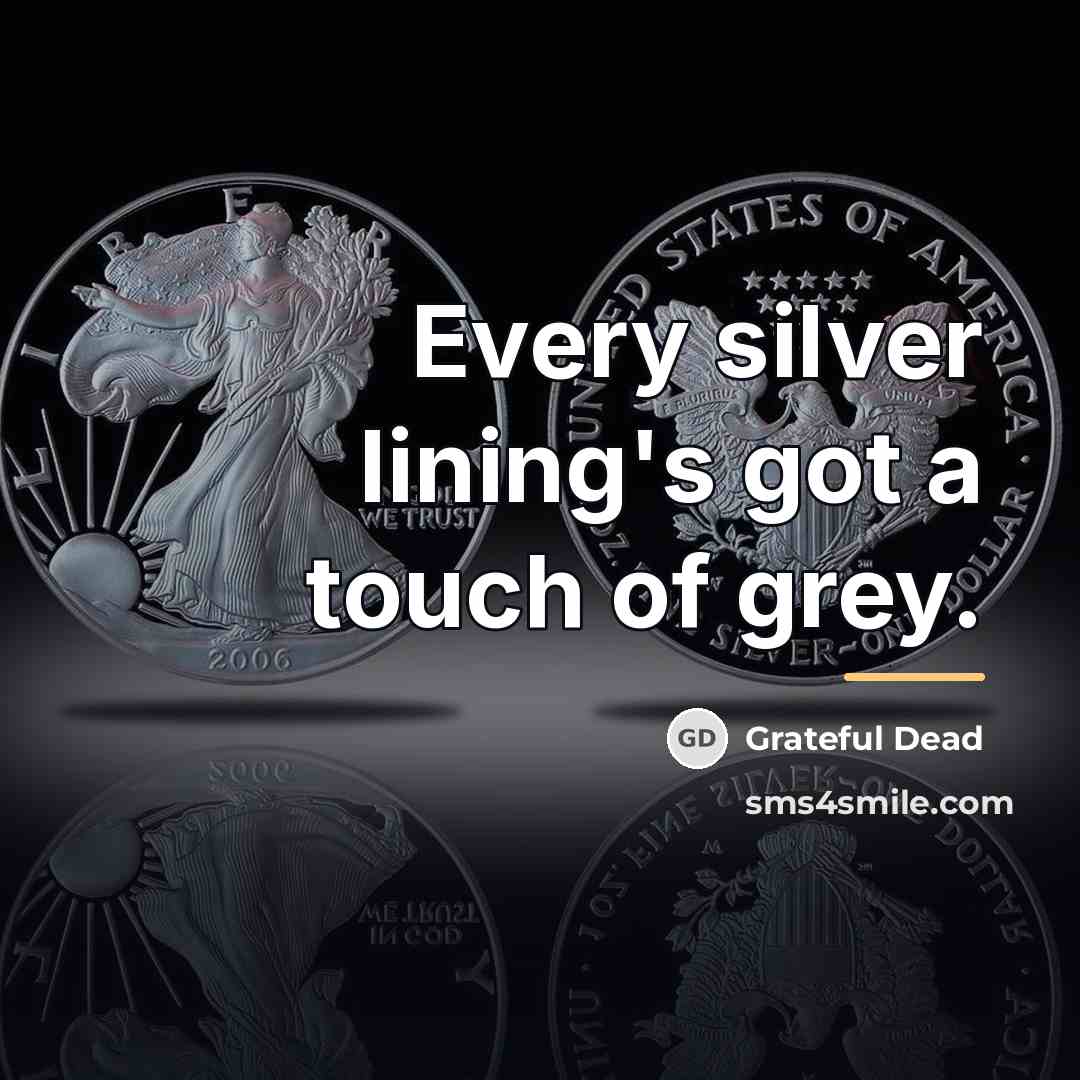 “Every silver lining's got a touch of grey.…” quote by Grateful Dead