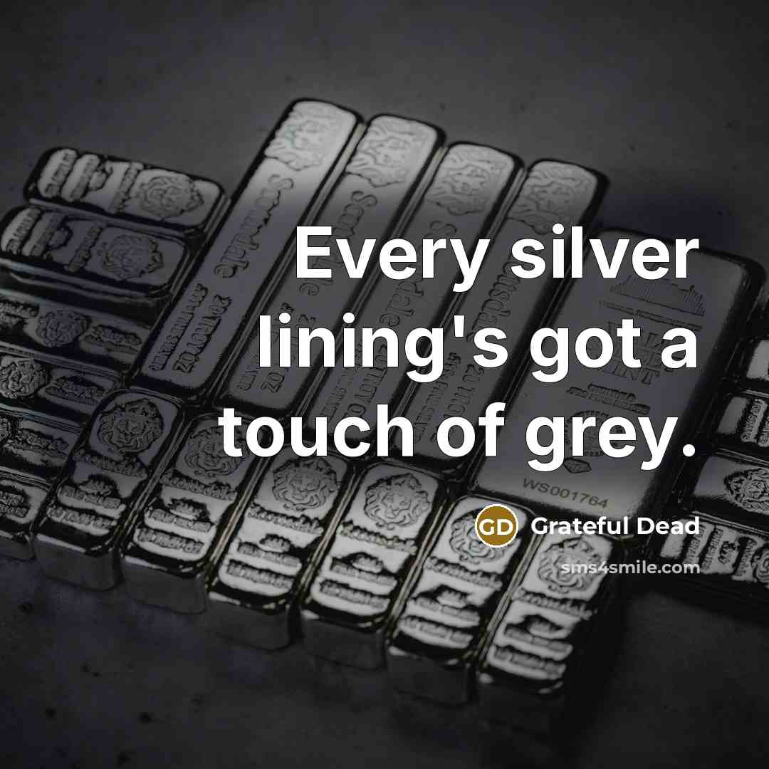 “Every silver lining's got a touch of grey.” quote by Grateful Dead