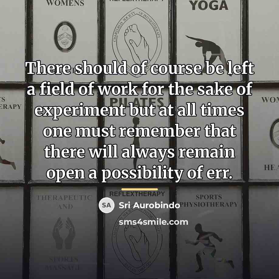 “There should of course be left a field of work…” quote by Sri Aurobindo
