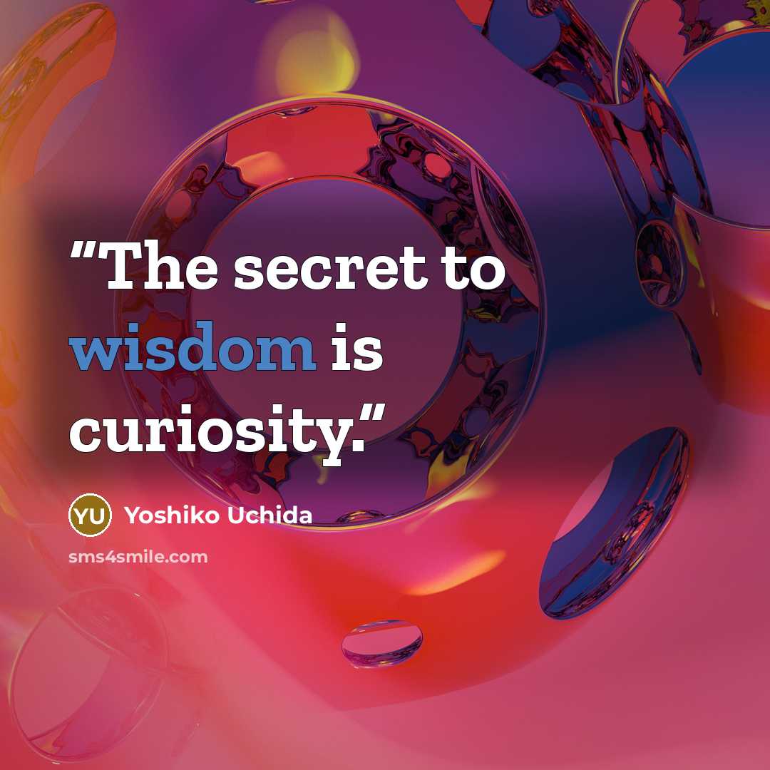 “The secret to wisdom is curiosity.” quote by Yoshiko Uchida