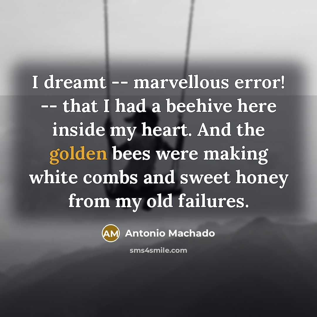 “I dreamt -- marvellous error! -- that I had a…” quote by Antonio Machado