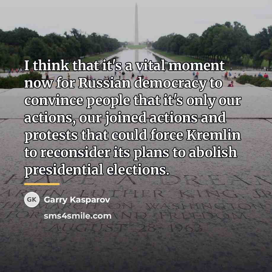 “I think that it's a vital moment now for Russian…” quote by Garry Kasparov