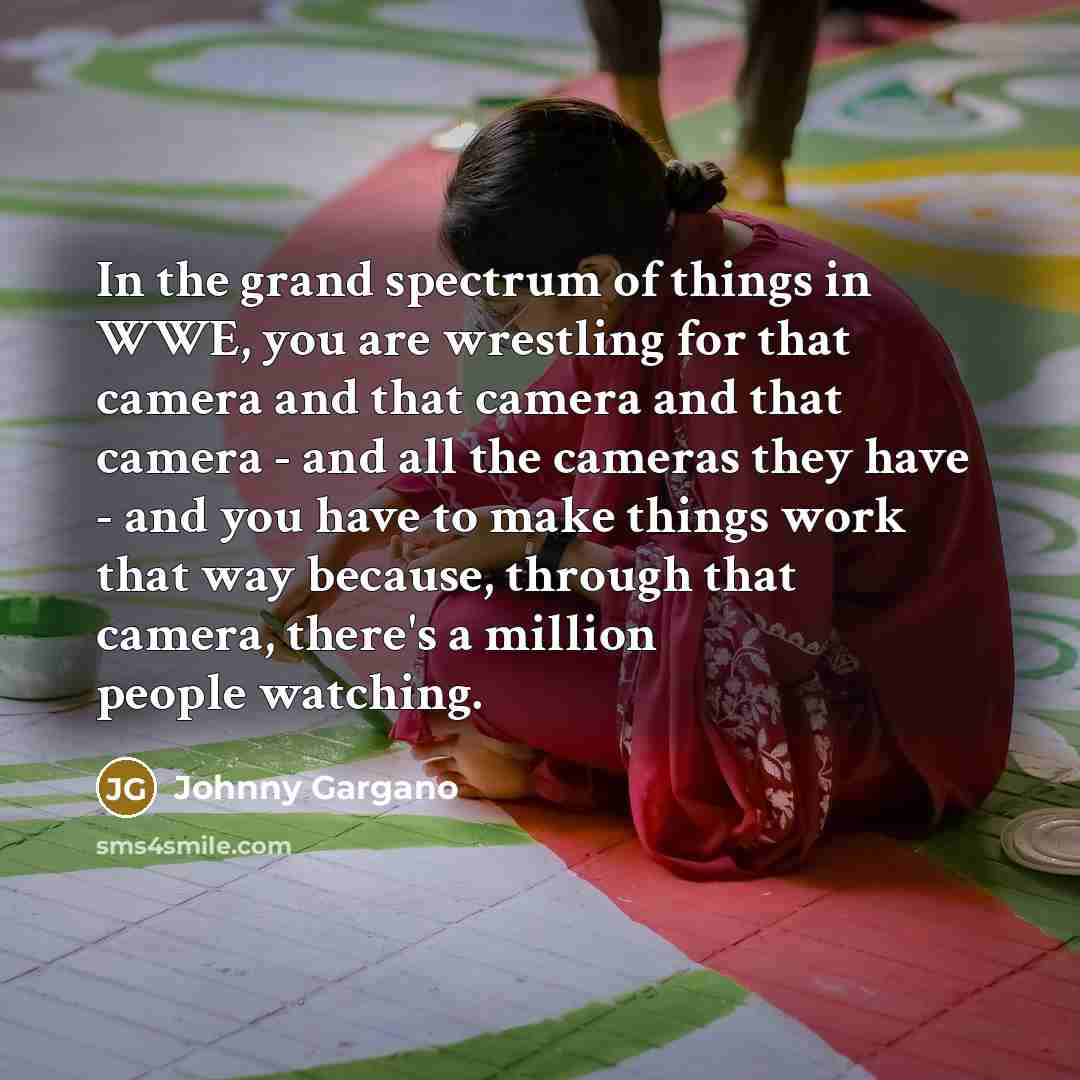 “In the grand spectrum of things in WWE, you are…” quote by Johnny Gargano
