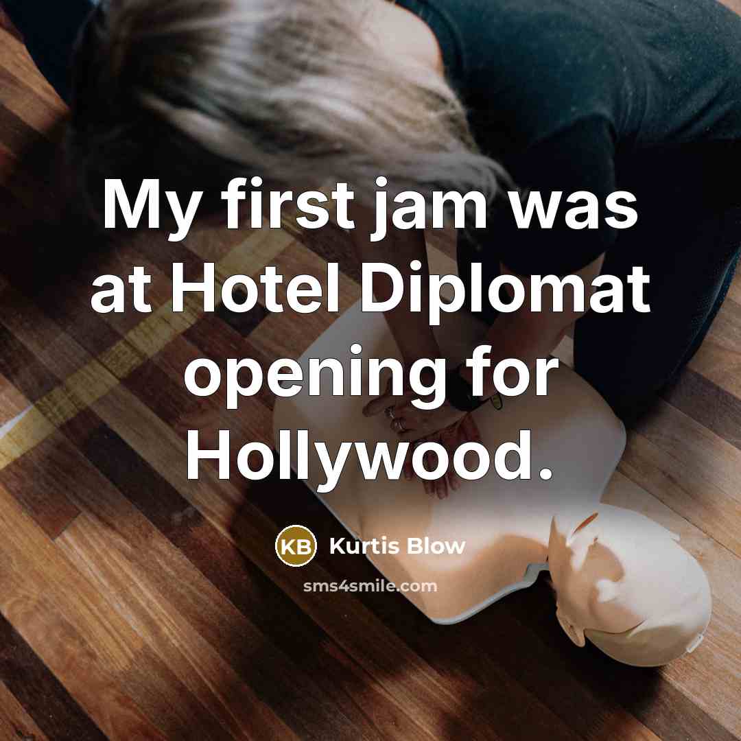 “My first jam was at Hotel Diplomat opening for Hollywood.…” quote by Kurtis Blow